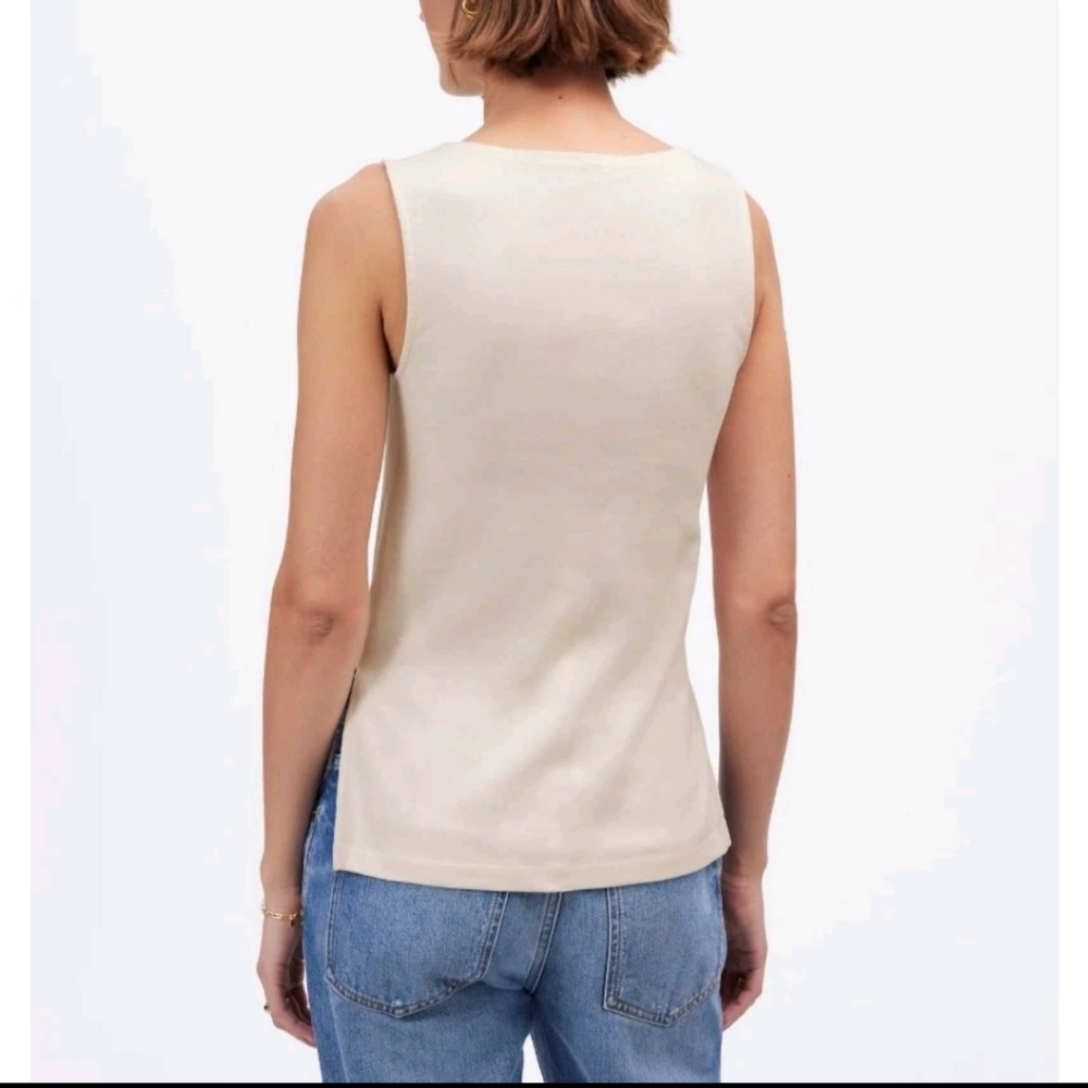 NWT Madewell Sleeveless Boatneck Side Slit Tee Size S - Picture 7 of 7